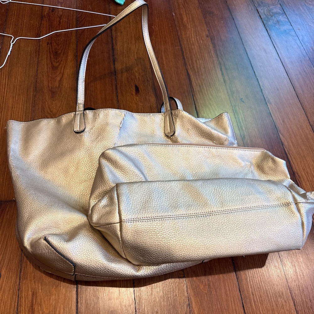 Gold bag and pouch